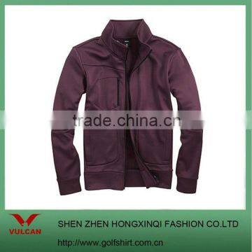 2013 solid color warm golf jacket with front zipper