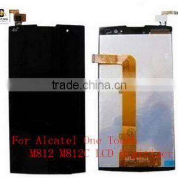 New Original Black Touch Screen Digitizer Glass Sensor+LCD Screen For Alcatel One Touch M812 M812C LCD Replacements