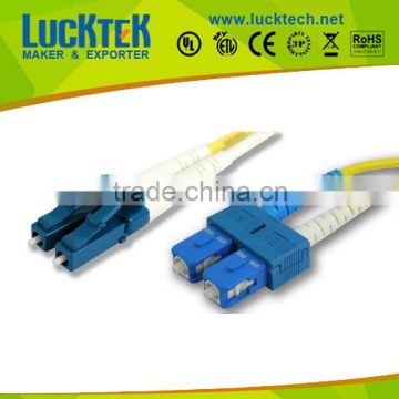 Lucktech LCSCDUPSM-2M 9/125 Yellow Duplex Single-Mode Fiber Optic Patch Cable, LC-SC, 2 Meters in Length Yellow