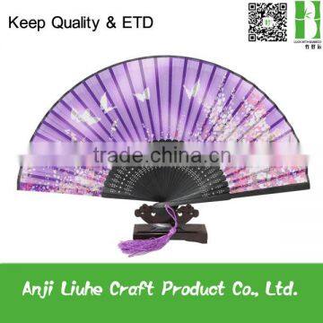 Foldable hand bamboo silk hand fan