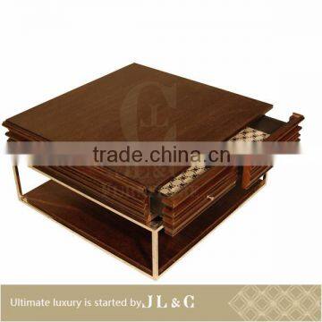 AT10-04 Luxury Living Room Solid Wood Tea Table With Drawer High-end Furniture Factory Price From China JL&C Furniture