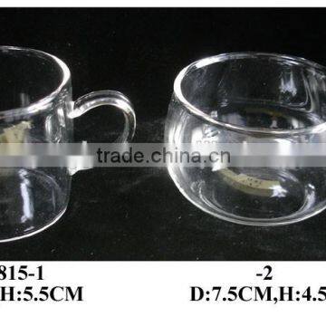 glass tea pot and cup