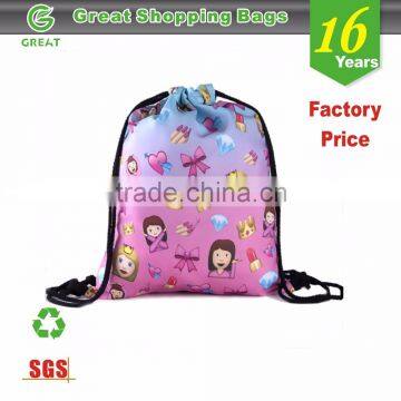 Wholesale 210D Polyester Kids Promotional Nylon Drawstring Bag