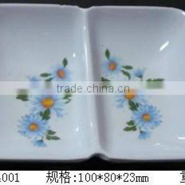 Melamine cute design plastic seperated plate