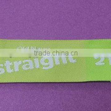 Fashion green woven label with logo