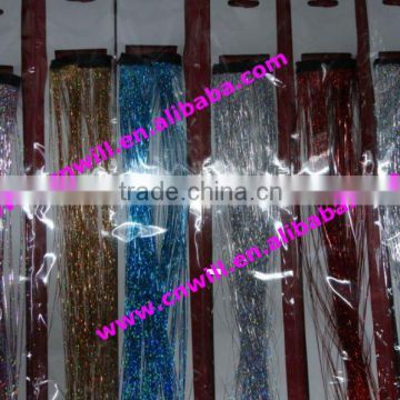 wholesale hair tinsel sparkling clip in hair tinsel