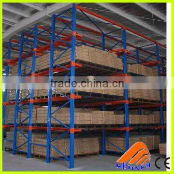 ISO9001 Standards steel drive in pallet rack,drive through racks, 75mm pitch selective pallet rack