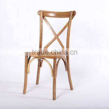 Hot sale solid oak wood cross back farm chair