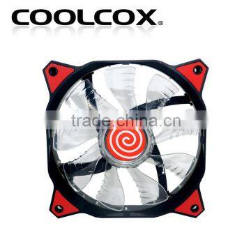 Computer Fan,CoolCox 120x120x25mm LED axial fan,12025 PC case cooling fan, chassis fan,Sleeve or Hydraulic bearing