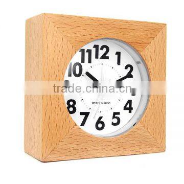 2016 Customized table beech wood station alarm clock (AC-08)