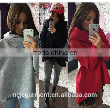 2016 New Arrival Women Winter Hoodies Scarf Collar Long Sleeve Fashion Casual Style Autumn Sweatshirts