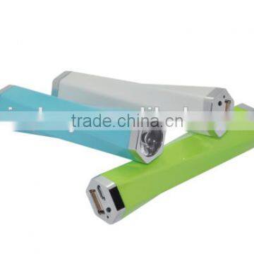 Manufacturers wholesale single section power bank with LED Torch 2200-2600mAh