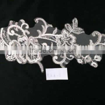 Eco-friendly good selling embroidery guipure lace fabric for wedding dress