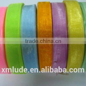 Green Purple Pink Organza Ribbon photo-3
