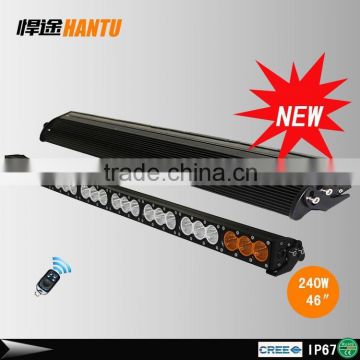 46" 240W led light bars off road lights amber auto light bars 10W chips single row headlight bar