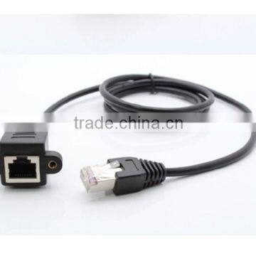 30cm RJ45 Male to Female Screw Panel Mount LAN Network Extension Cable photo-4