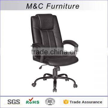 Economic classic all black PVC leather office leather chair