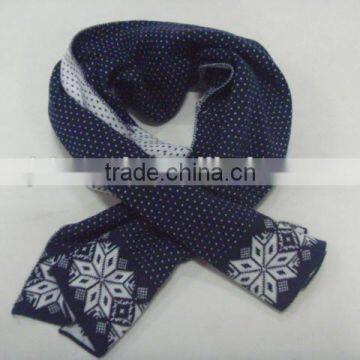 snowflake pattern knit scarf for ladies