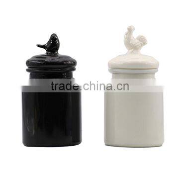 beads storage glass jar with ceramic lid