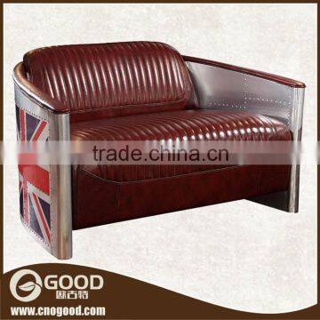 Modern living room furniture english style uk modern leather sofa metal frame