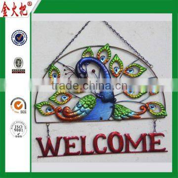 2014 Hot Selling Custom metal wall decorative bird welcome sign