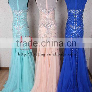 Graceful Handmade Beading Chaozhou Evening Dress Young Girl Turkish Muslim Dress photo-5