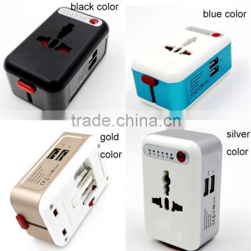 Universal International Adapter 2 USB Port travel Travel AC Power Charger Adaptor with AU US UK EU Plug