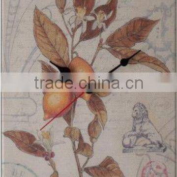 Hot Sale Oil Painting Rectangular Branch Wall Clock for Gift
