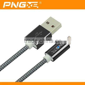PNGXE 2015 Newest Coming Zinc Alloy Braided Super Fast Charging Led Micro Usb Cable Support For IOS9 System photo-4