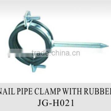 pipe clamp with rubber and nail