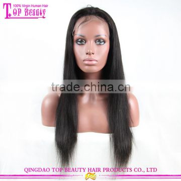 20 Inches Peruvian Hair Raw Unprocessed Virgin Lace Wig Large Stock Long Black Straight Hair Wig