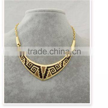 Latest design restoring ancient brief paragraph clavicle necklace with golden and sliver color