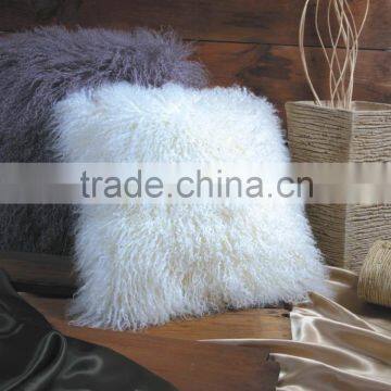 colorful custom made mongolian tibet lamb fur pillow