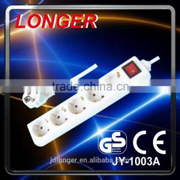 hot sale high quality EU 5 way switch extension socket power strip GS CE 16A 220V