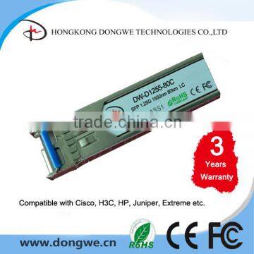 DW-D1255-80C SFP Module, 1.25G ,1550nm,80KM,Optical Module/Transceiver, Compatible with Cisco, HP, H3C etc