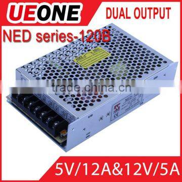 D-120A dual output switching power supply 5v 12a & 12v5a 120w dual