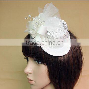 European and American Small White Hat Clip Pearl Bridal Hair Accessories Flower Head Luxury Performance photo-2