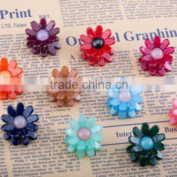 Colorful beaded hair claw plastic kids solid color hair claw daisy decoration hair claw clip