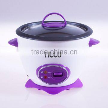 5 cups mini drum shape purple rice cooker with glass lid