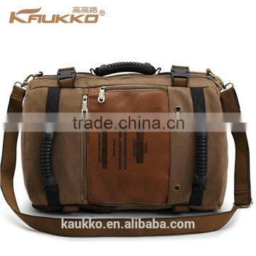 2016 Canvas Leather Vintage Duffel Travelling Bags Men Backpack Bag photo-3