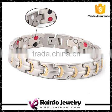 2016 wholesale fashion 316L stainless steel bracelet with energy Bio Magnetic