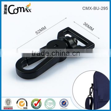 Flat metal black snap hook for bag