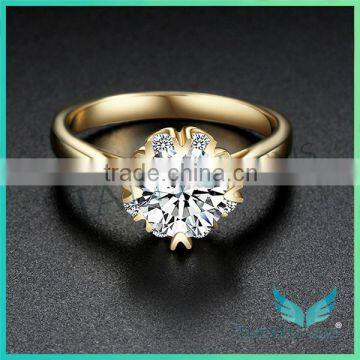 24K Gold Rings 1Carat Moissanite Rings Wedding,Engagement Rings