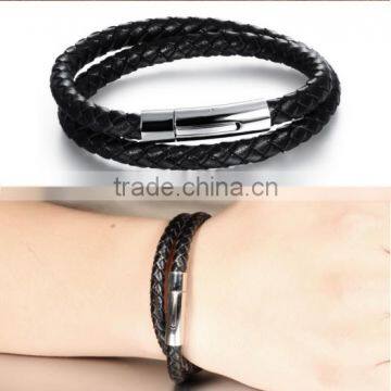 Best Selling Christmas Gifts 2016 Wrap Genuine Leather Bracelet Men