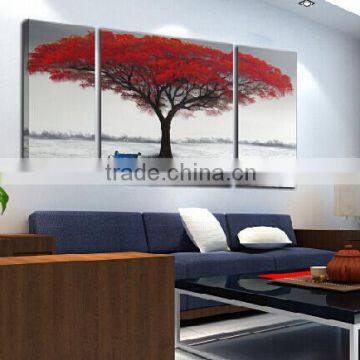 Modern red tree handmade abstract painting on canvas