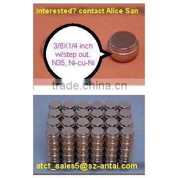 Sintered neodymium magnet w/ step out/magnetic toy