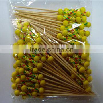 Natural bamboo fruit forks set salad forks