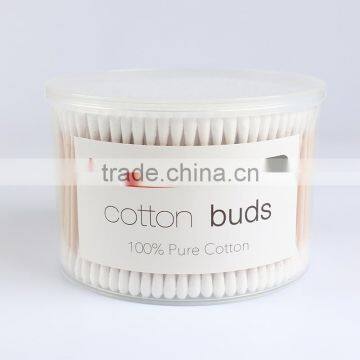 Manufacturer wholesale big size round box wood stick cotton buds