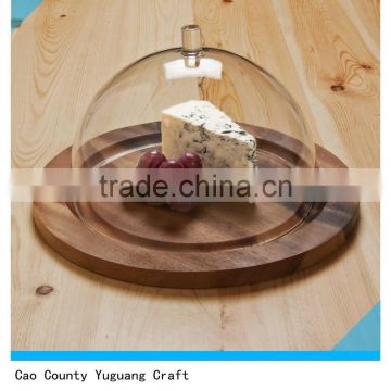 eco-friendly antique round wooden cheese plate