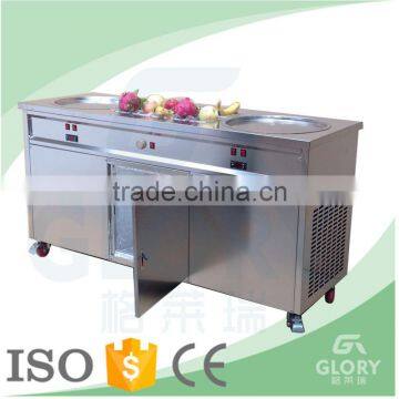 Good Apperance New Style Fried Ice Cream Machine,2 Pan Durable Fry Ice Cream Machine